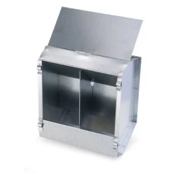 Mangeoire à Trémie Poule Galvanisée 2 Compartiments Avec Couvercle 2,5Kg Small - River Systems