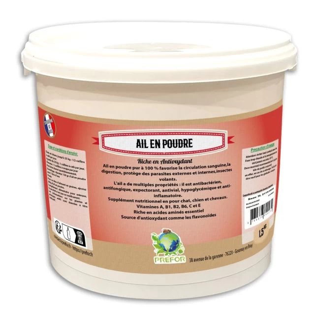 Ail En Poudre Pour Poule Seau 1,5kg - Prefor 3 Ail En Poudre Pour Poule Seau 1,5kg - Prefor
