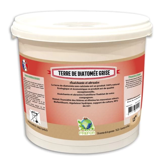 Terre De Diatomee Grise Calcinée Non-alimentaire Seau 1,5kg 3 Terre De Diatomee Grise Calcinée Non-alimentaire Seau 1,5kg