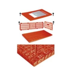 Cage Transport Grandes Volailles 96x57x42cm 3 Portes Rouge Et Blanche 15 Cage Transport Grandes Volailles 96x57x42cm 3 Portes Rouge Et Blanche -Poulailler Série Magasin cage transport volailles montage 2