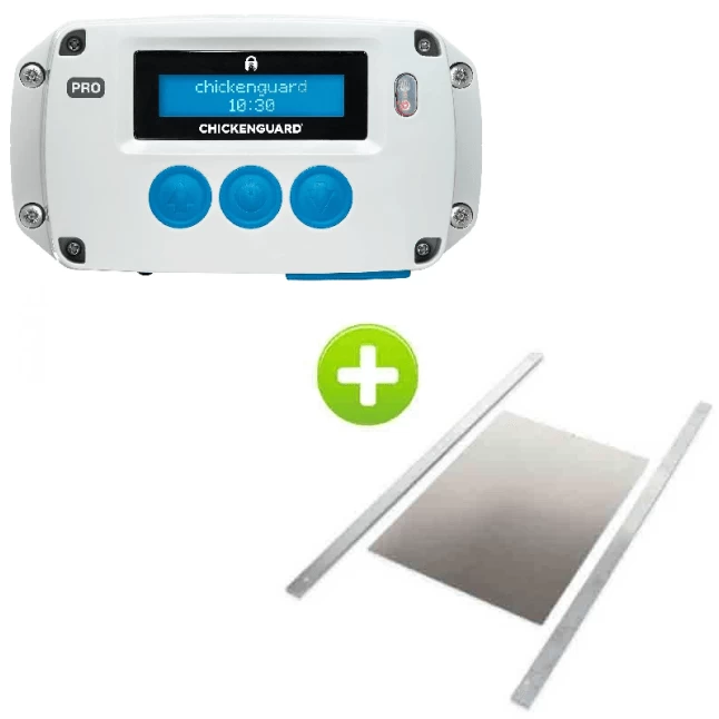 Portier électronique Poulailler ChickenGuard Pro Et Trappe En Aluminium Taille Medium 3 Portier électronique Poulailler ChickenGuard Pro Et Trappe En Aluminium Taille Medium