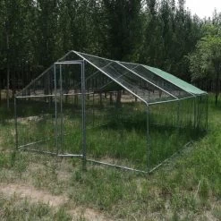Enclos Poulailler 24m² Tubes 38mm H2,8m - Parc Grillagé Renforcé 6x4m - Acier Galvanisé -Poulailler Série Magasin enclos poulailler parc grillage acier galvanise renforce 6x4x2 5 profil porte ouverte 1