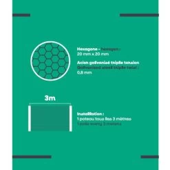 Zen Farm Grillage Poulailler Acier Galvanisé à Chaud Triple Torsion 25m X 1m épaisseur 0,8 Mm 12 Zen Farm Grillage Poulailler Acier Galvanisé à Chaud Triple Torsion 25m X 1m épaisseur 0,8 Mm -Poulailler Série Magasin etiquette grillage zen farm 25x1 1