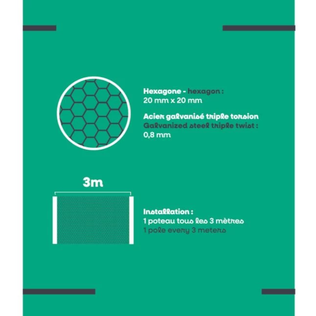 Zen Farm Grillage Poulailler Acier Galvanisé à Chaud Triple Torsion 25m X 1m épaisseur 0,8 Mm 6 Zen Farm Grillage Poulailler Acier Galvanisé à Chaud Triple Torsion 25m X 1m épaisseur 0,8 Mm – Image 4