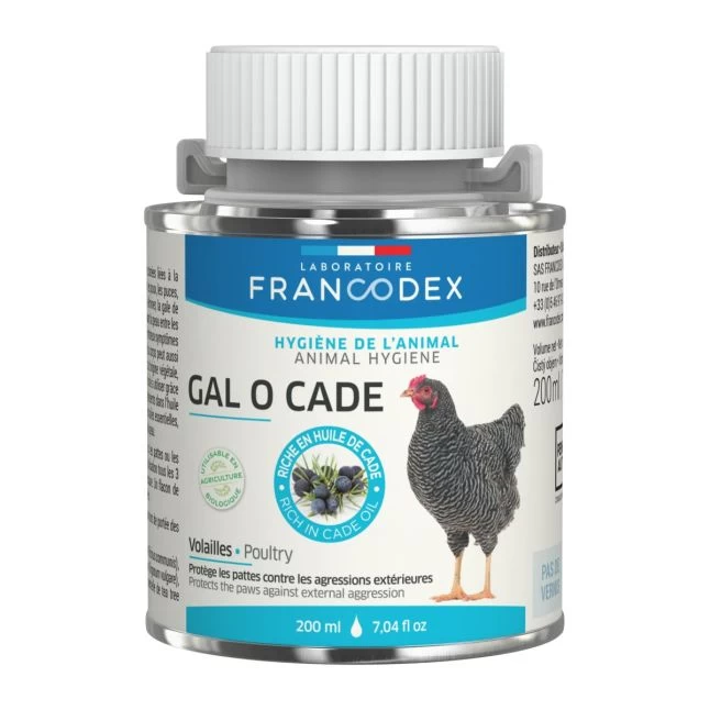 Produit Contre La Gale Des Pattes Pour Poules Et Volailles Gal O Cade 200ML - Francodex 3 Produit Contre La Gale Des Pattes Pour Poules Et Volailles Gal O Cade 200ML - Francodex