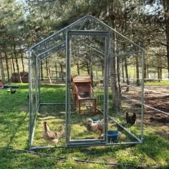 Enclos Poulailler 8m² Tubes 32mm H2,25m - Parc Grillagé Renforcé 4x2m - Acier Galvanisé -Poulailler Série Magasin grand enclos poulailler parc grillage 2x4x2 25m face avant 1