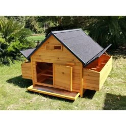 Poulailler Cémani XXL Toit Shingle Noir 15 à 18 Poules 16 Poulailler Cémani XXL Toit Shingle Noir 15 à 18 Poules -Poulailler Série Magasin grand poulailler bassette xxl toit noir 15 18 poules vue arriere ouvert