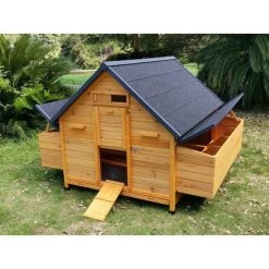 Poulailler Cémani XXL Toit Shingle Noir 15 à 18 Poules 15 Poulailler Cémani XXL Toit Shingle Noir 15 à 18 Poules -Poulailler Série Magasin grand poulailler bassette xxl toit noir 15 18 poules vue avant ouvert