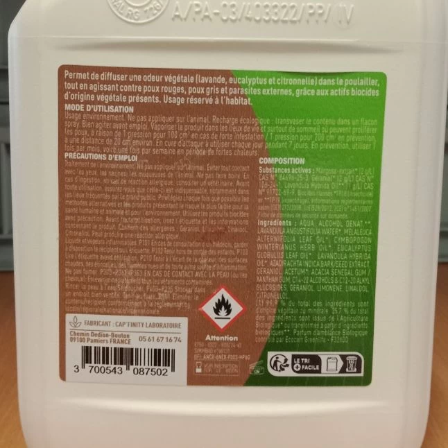 Lotion Anti Poux Bio Pour Poulailler 2,5L - Biovetol 3 Lotion Anti Poux Bio Pour Poulailler 2,5L - Biovetol – Image 2