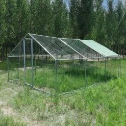 Enclos Poulailler 24m² Tubes 38mm H2,8m - Parc Grillagé Renforcé 6x4m - Acier Galvanisé