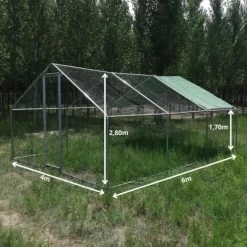 Enclos Poulailler 24m² Tubes 38mm H2,8m - Parc Grillagé Renforcé 6x4m - Acier Galvanisé -Poulailler Série Magasin p007 cp007e1 dimensions 2
