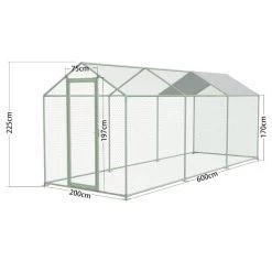 Enclos Poulailler 12m² Tubes 32mm H2,25m - Parc Grillagé Renforcé 6x2m - Acier Galvanisé -Poulailler Série Magasin parc grillage p001 6x2m