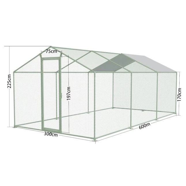 Enclos Poulailler 18m² Tubes 38mm H2,25m - Parc Grillagé Renforcé 6x3m - Acier Galvanisé 5 Enclos Poulailler 18m² Tubes 38mm H2,25m - Parc Grillagé Renforcé 6x3m - Acier Galvanisé – Image 3