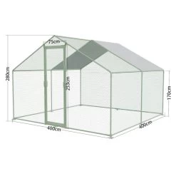 Enclos Poulailler 16m² Tubes 38mm H2,8m - Parc Grillagé Renforcé 4x4m - Acier Galvanisé 15 Enclos Poulailler 16m² Tubes 38mm H2,8m - Parc Grillagé Renforcé 4x4m - Acier Galvanisé -Poulailler Série Magasin parc grillage p007 4x4m