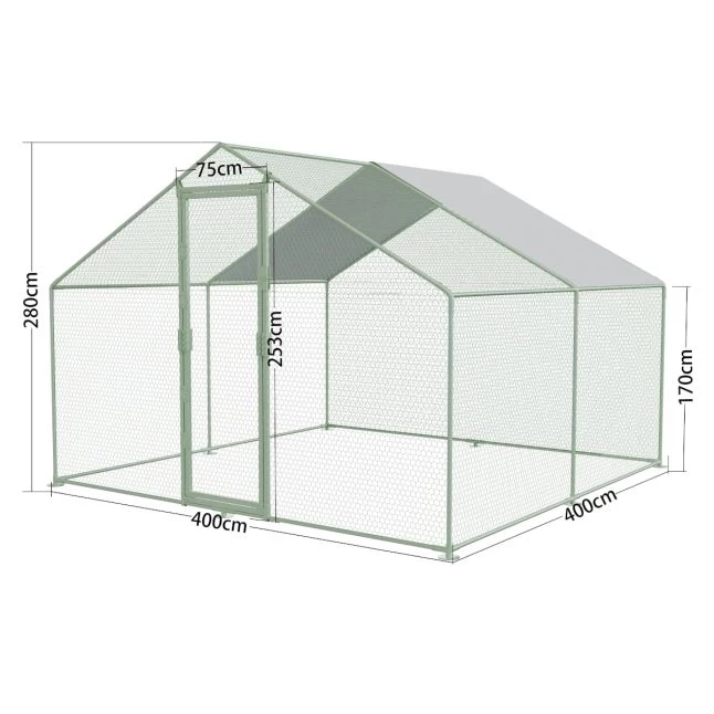 Enclos Poulailler 16m² Tubes 38mm H2,8m - Parc Grillagé Renforcé 4x4m - Acier Galvanisé 5 Enclos Poulailler 16m² Tubes 38mm H2,8m - Parc Grillagé Renforcé 4x4m - Acier Galvanisé – Image 3