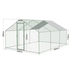 Enclos Poulailler 24m² Tubes 38mm H2,8m - Parc Grillagé Renforcé 6x4m - Acier Galvanisé -Poulailler Série Magasin parc grillage p007 6x4m