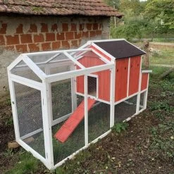 Poulailler Ardennais 6 à 8 Poules Toit Shingle 16 Poulailler Ardennais 6 à 8 Poules Toit Shingle -Poulailler Série Magasin poulailler ardennais rouge 8 poules vue cote droit