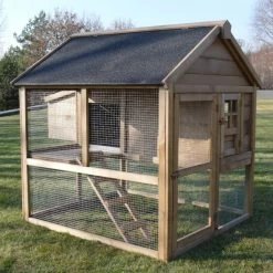 Poulailler Plymouth Toit Shingle Ouvrant 4 à 6 Poules Bois FSC 16 Poulailler Plymouth Toit Shingle Ouvrant 4 à 6 Poules Bois FSC -Poulailler Série Magasin poulailler bois fsc plymouth 2 4 poules vue profil