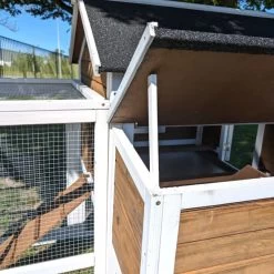 Poulailler Brahma Toit Shingle 6 à 8 Poules Bois FSC 30 Poulailler Brahma Toit Shingle 6 à 8 Poules Bois FSC -Poulailler Série Magasin poulailler brahma vue m canisme ouverture tiroir dejection