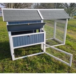 Poulailler Deluxe Bleu Toit Shingle Gris 10 à 12 Poules 22 Poulailler Deluxe Bleu Toit Shingle Gris 10 à 12 Poules -Poulailler Série Magasin poulailler deluxe 12 poules bleu cote ouvert