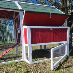 Poulailler Deluxe Rouge Toit Shingle Vert 10 à 12 Poules V3.0 20 Poulailler Deluxe Rouge Toit Shingle Vert 10 à 12 Poules V3.0 -Poulailler Série Magasin poulailler deluxe rouge toit vert 12 poules vue enclos ouvert