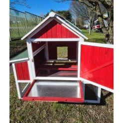 Poulailler Deluxe Rouge Toit Shingle Vert 10 à 12 Poules V3.0 23 Poulailler Deluxe Rouge Toit Shingle Vert 10 à 12 Poules V3.0 -Poulailler Série Magasin poulailler deluxe rouge toit vert 12 poules vue interieure ouvert