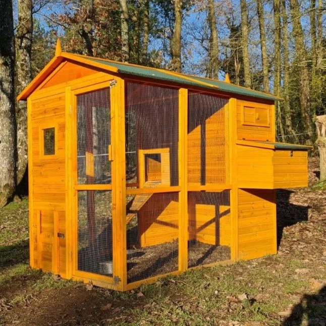 Poulailler Gaulois II Toit Shingle 6 à 10 Poules Avec Extension Parc Grillagé 6 Poulailler Gaulois II Toit Shingle 6 à 10 Poules Avec Extension Parc Grillagé – Image 4