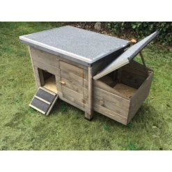 Poulailler Houdan L Toit Shingle Noir 2 Poules Bois écologique FSC 8 Poulailler Houdan L Toit Shingle Noir 2 Poules Bois écologique FSC -Poulailler Série Magasin poulailler houdan l 2 poules vue de profil