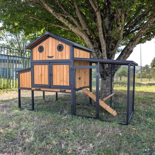 Poulailler Padoue Châssis Acier Toit Shingle 6 à 8 Poules Avec Parc Grillagé 3 Poulailler Padoue Châssis Acier Toit Shingle 6 à 8 Poules Avec Parc Grillagé