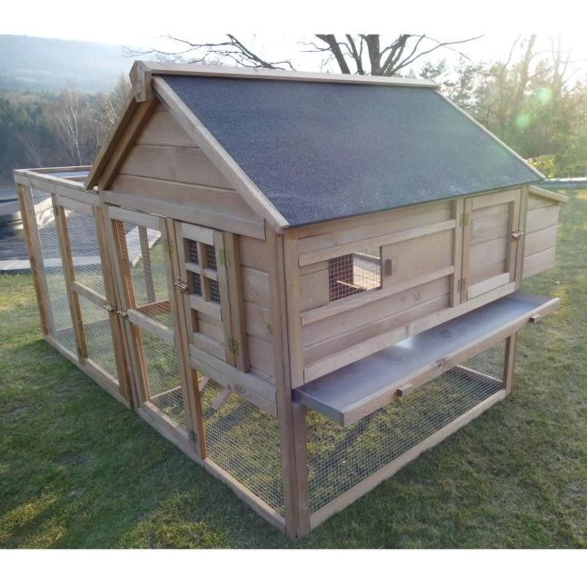 Poulailler Plymouth Toit Shingle Ouvrant 4 à 6 Poules Bois FSC Avec Extension Parc Grillagé 5 Poulailler Plymouth Toit Shingle Ouvrant 4 à 6 Poules Bois FSC Avec Extension Parc Grillagé – Image 3