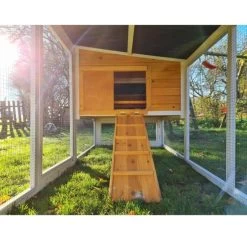 Poulailler Toit Renforcé M Toit Plastique 6 à 8 Poules 34 Poulailler Toit Renforcé M Toit Plastique 6 à 8 Poules -Poulailler Série Magasin poulailler toit renforce 6 a 8 poules vue interieur parc