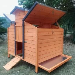 Poulailler Farmer L Toit En Tôle Ouvrant 4 à 6 Poules Bois FSC -Poulailler Série Magasin poulailler farmer l bois fsc ouvert 1