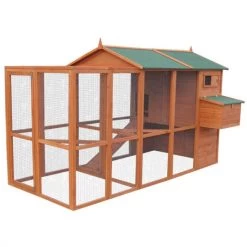 Poulailler Gaulois II Toit Shingle 6 à 10 Poules Avec Extension Parc Grillagé