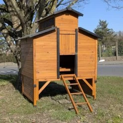 Poulailler Farmer XL Toit Tôle Ouvrant 6 à 10 Poules Bois FSC Avec Rehausse