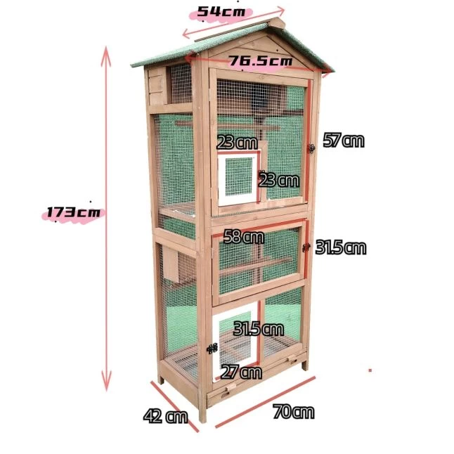 Volière Pour Oiseaux En Bois Double Toit Shingle 17 Volière Pour Oiseaux En Bois Double Toit Shingle – Image 15