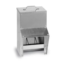 Mangeoire à Trémie Poule En Métal Avec Protection Anti-pluie Bordeaux 10L - Gaun