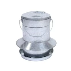 Mangeoire à Trémie Poule En Métal Galvanisé Avec Protection Anti-pluie 9kg - Gaun