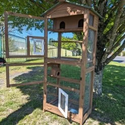 Volière Pour Oiseaux En Bois Double Toit Shingle 26 Volière Pour Oiseaux En Bois Double Toit Shingle -Poulailler Série Magasin voli re oiseaux ext rieur 2 parties tout ouvert