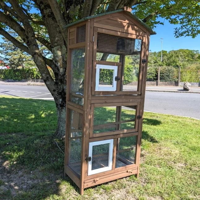 Volière Pour Oiseaux En Bois Double Toit Shingle 4 Volière Pour Oiseaux En Bois Double Toit Shingle – Image 2