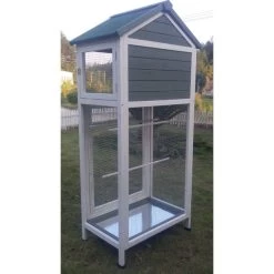 Volière Oiseaux En Bois Avec Toit Shingle Inséparable Bleue Et Blanche 14 Volière Oiseaux En Bois Avec Toit Shingle Inséparable Bleue Et Blanche -Poulailler Série Magasin voliere inseparable 2