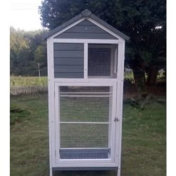 Volière Oiseaux En Bois Avec Toit Shingle Inséparable Bleue Et Blanche 16 Volière Oiseaux En Bois Avec Toit Shingle Inséparable Bleue Et Blanche -Poulailler Série Magasin voliere inseparable