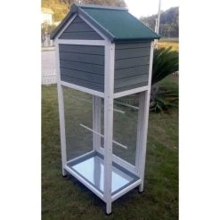 Volière Oiseaux En Bois Avec Toit Shingle Inséparable Bleue Et Blanche 13 Volière Oiseaux En Bois Avec Toit Shingle Inséparable Bleue Et Blanche -Poulailler Série Magasin voliere inseparable 4